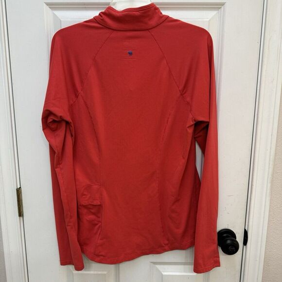 Mountain Hardwear 1/4 Zip Top Womens Large Fitted Red Lightweight Mock Neck Gorp - Picture 2 of 7
